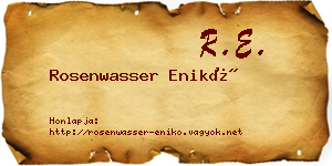 Rosenwasser Enikő névjegykártya